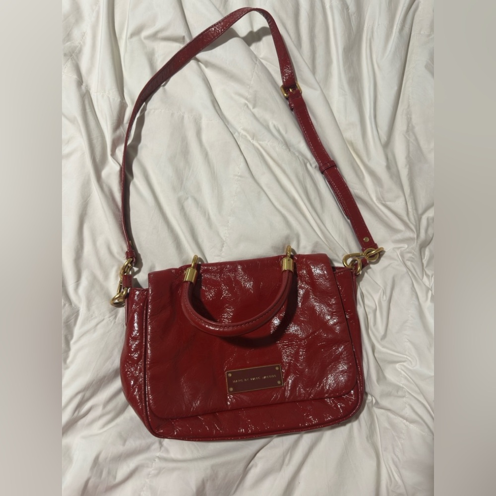 Marc By Marc Jacobs Red Shoulder Bag with Silver Hardware